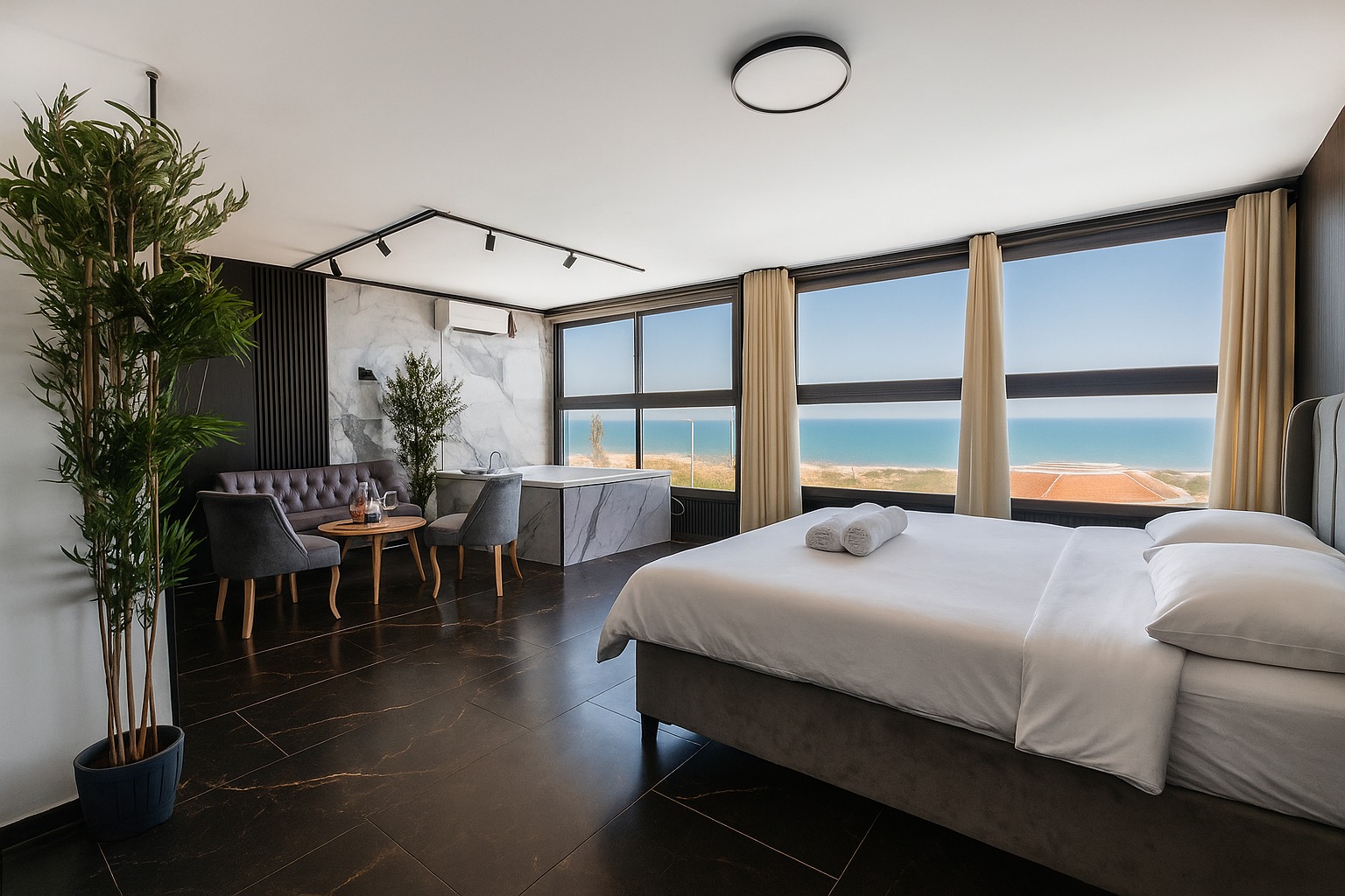 מיטה מול הים